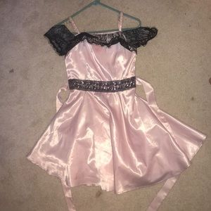 Silk pastel pink short dress